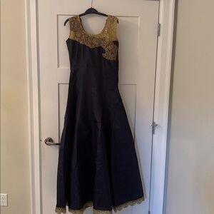 Elegant Navy and Gold Women's Dress